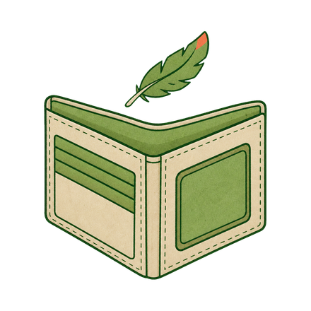 An open wallet with no fees